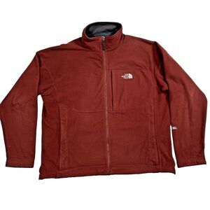 North Face Jacket Mens XL Rust Orange Windwall Fleece Full Zip Outdoor Casual
